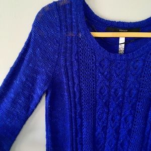 Kensie Royal Blue Long Sleeved Sweater, Small